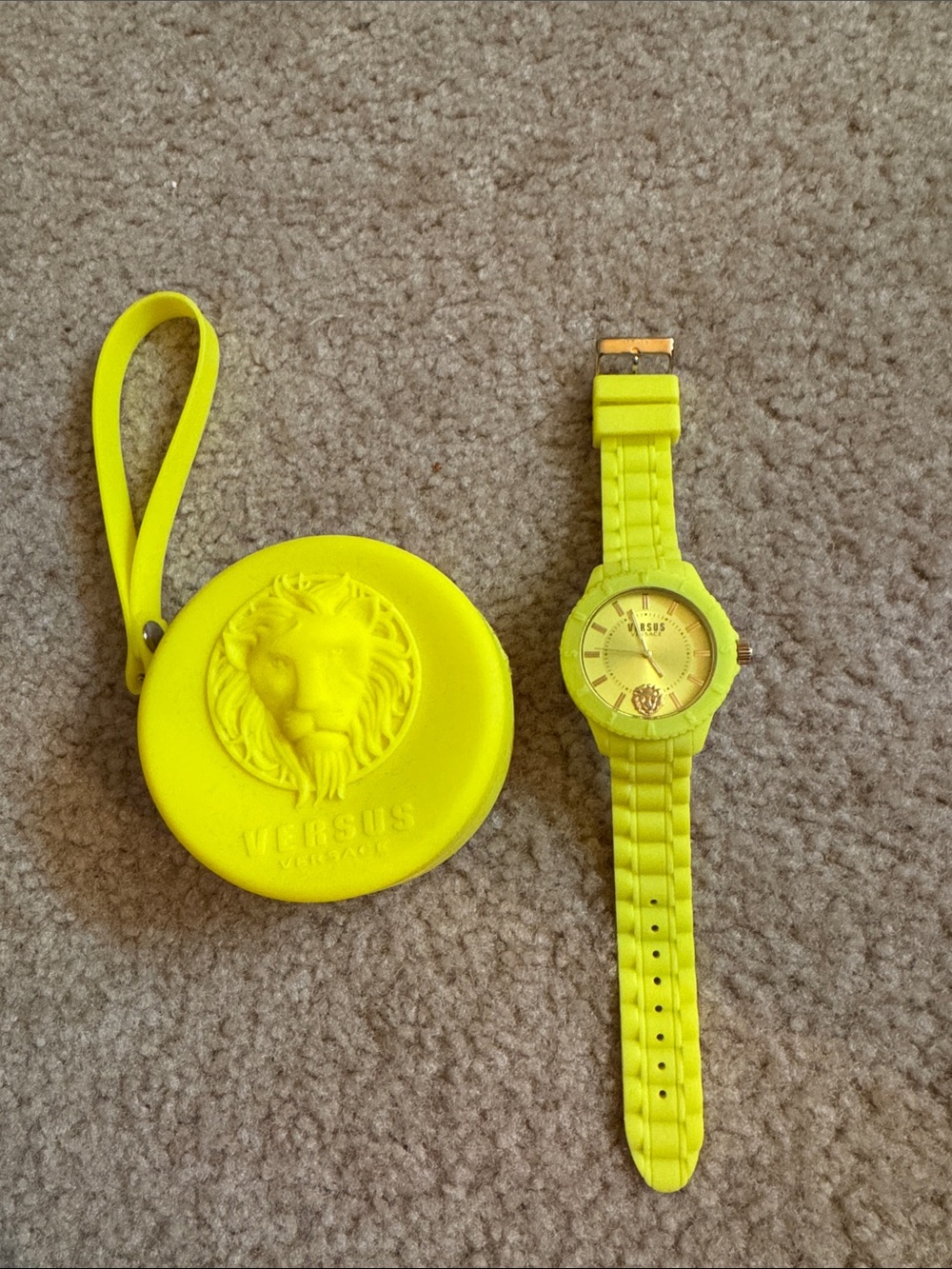 Versus Versace Bright Yellow Watch with Zip Case